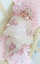 PINK ORGANZA DRESS SMOCKED IN24-20